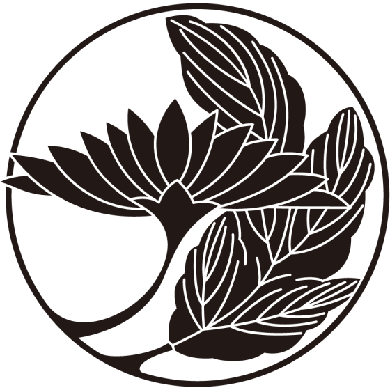 葉付き横見菊の丸紋