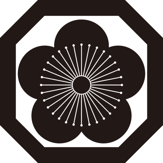 平隅切り角に向う梅紋