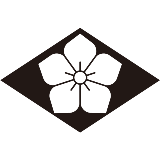 菱持ち地抜き桔梗紋