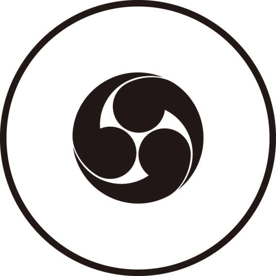 糸輪に豆右三つ巴紋