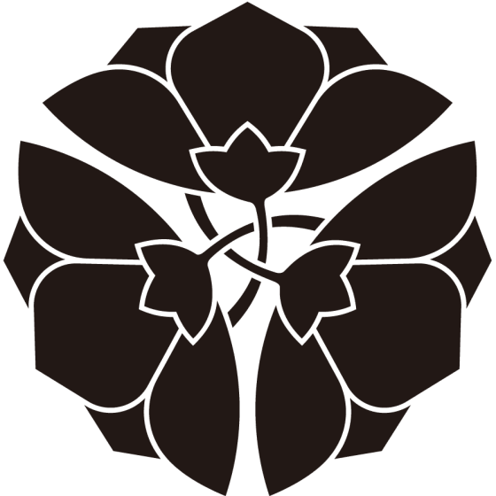 軸違い三つ横見桔梗紋