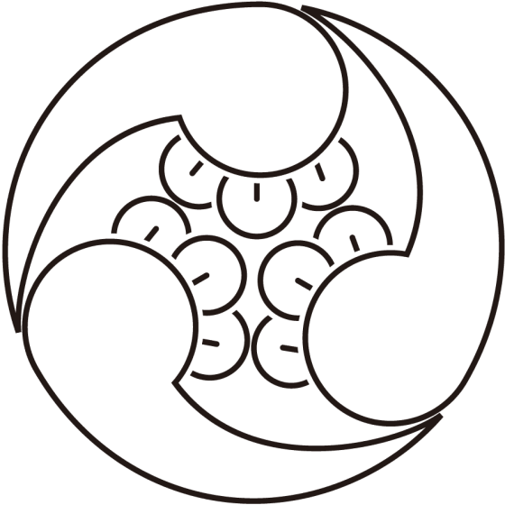 陰左三つ丁子巴紋