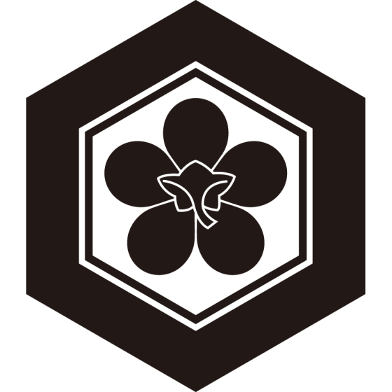 亀甲に台梅鉢紋