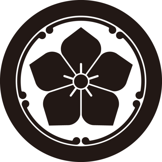 丸に五つ鐶輪に桔梗紋