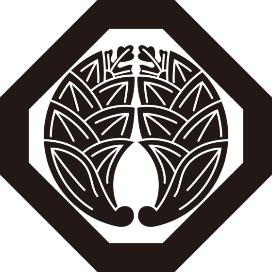 隅切り角に抱き茗荷紋