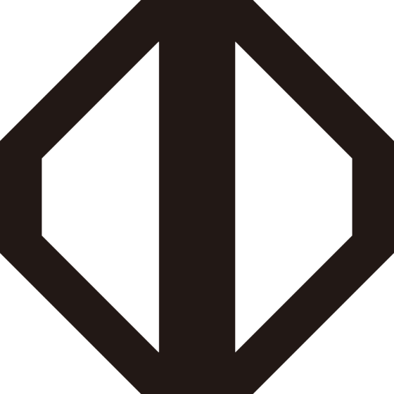 隅切り角に竪一つ引き紋