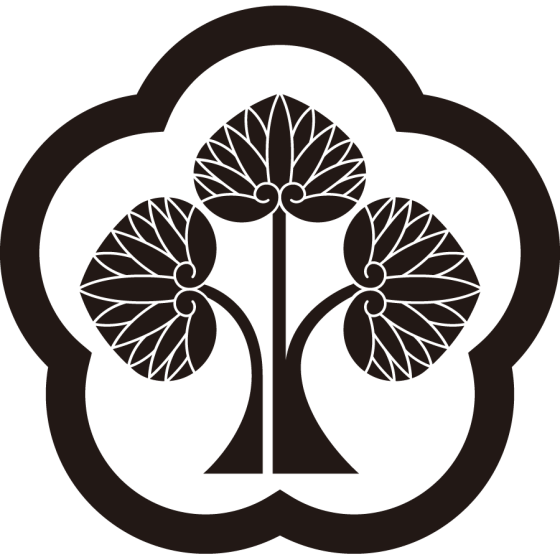 梅輪に左離れ立ち葵紋