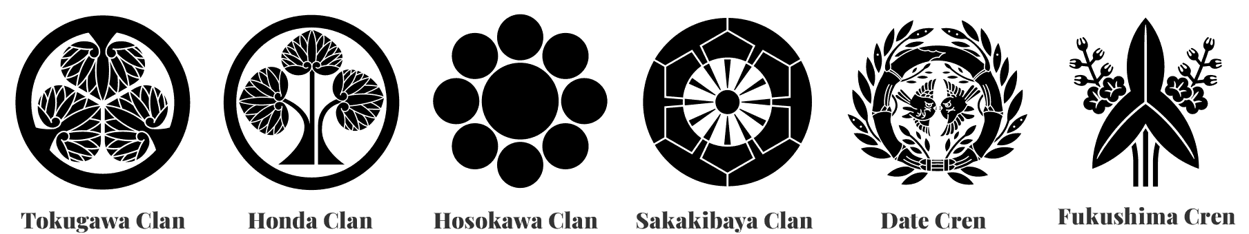 Japanese samurai family crests