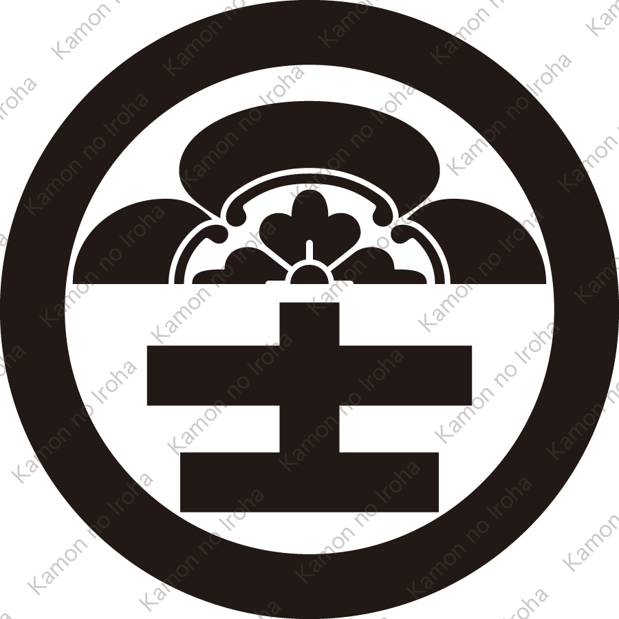 丸に半木瓜に士文字紋