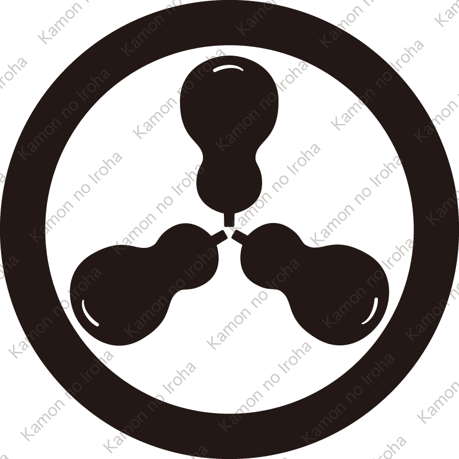 丸に三つ寄せ瓢紋