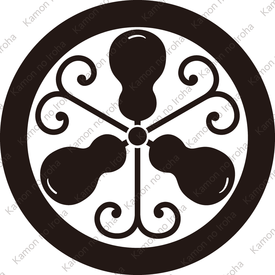 丸に蔓三つ瓢紋