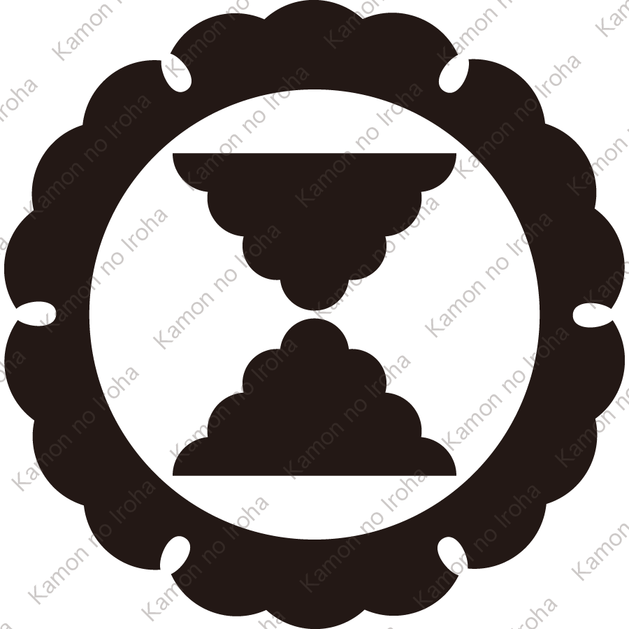 外雪輪に花形輪鼓紋