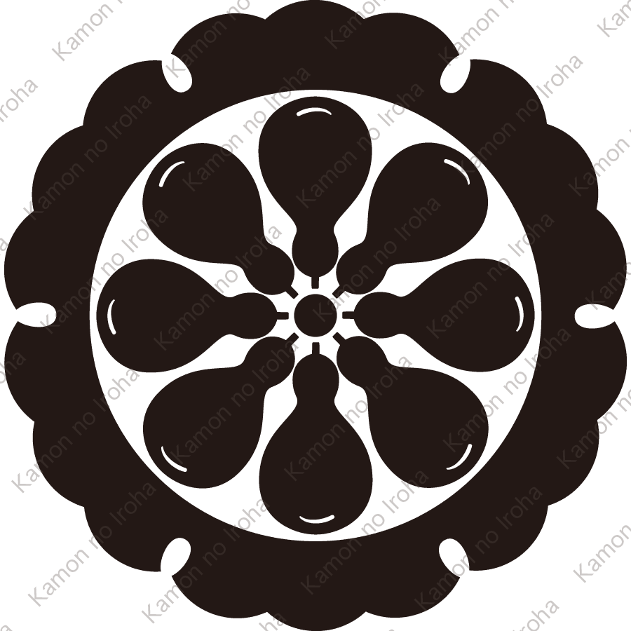 外雪輪に八つ瓢車紋