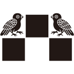 対い鳩に三つ石紋